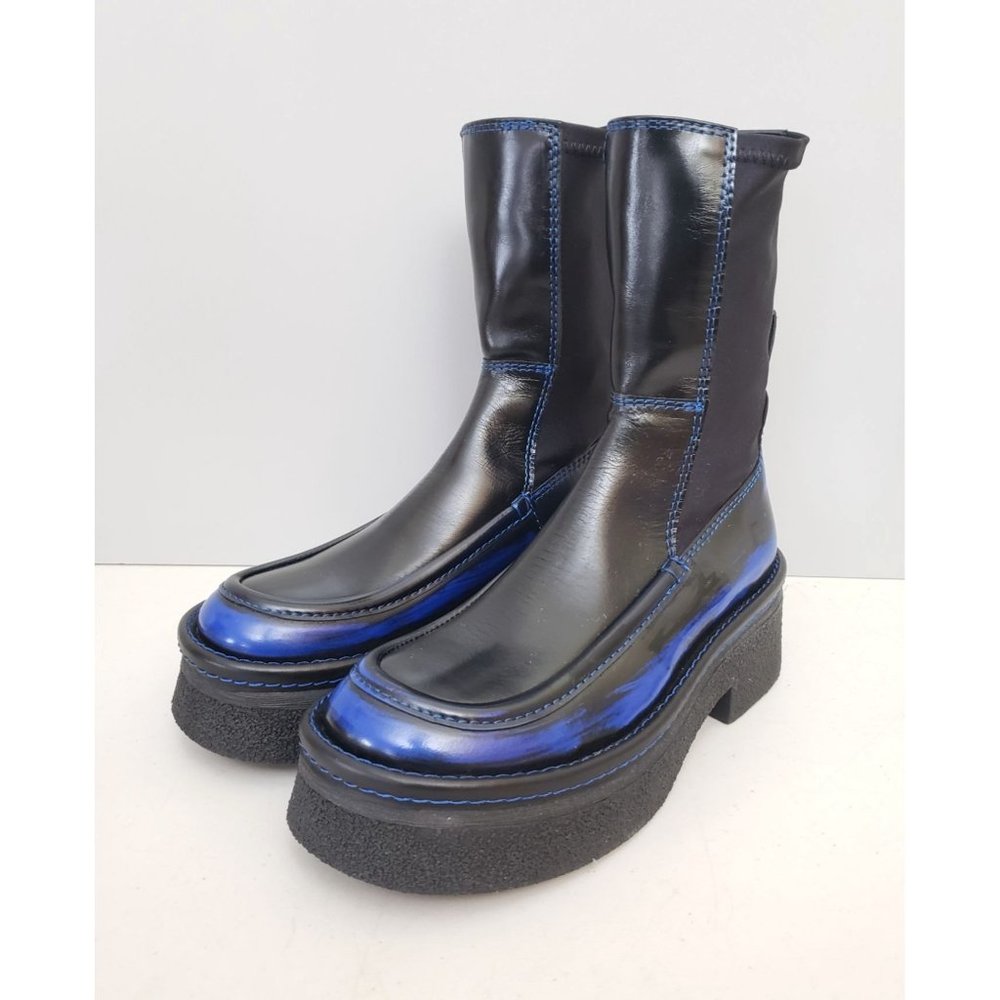 E8 by Miista for Free People Amarah Ankle Boots in Black Blue Size 39 - Picture 2 of 5